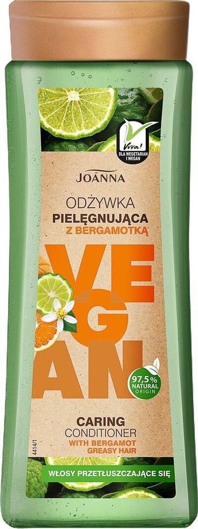Joanna Vegan Caring Conditioner Кондиционер с экстрактом бергамота для жирных волос 300 мл