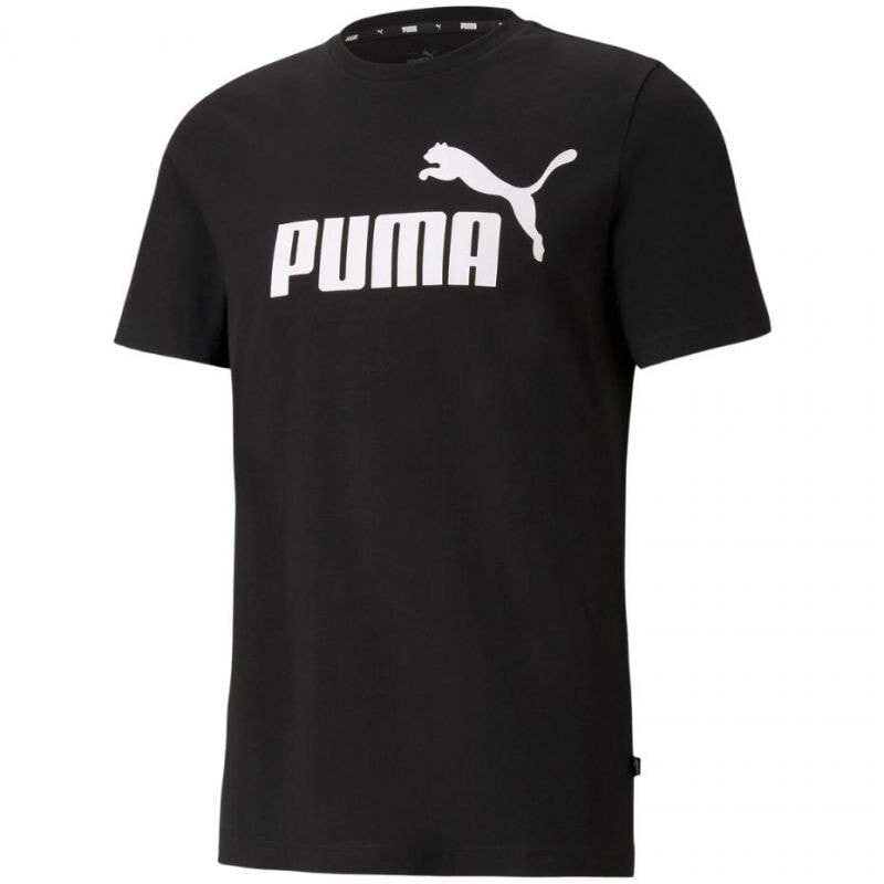 Мужская спортивная футболка черная с логотипом Puma ESS Logo Tee M 586666 01