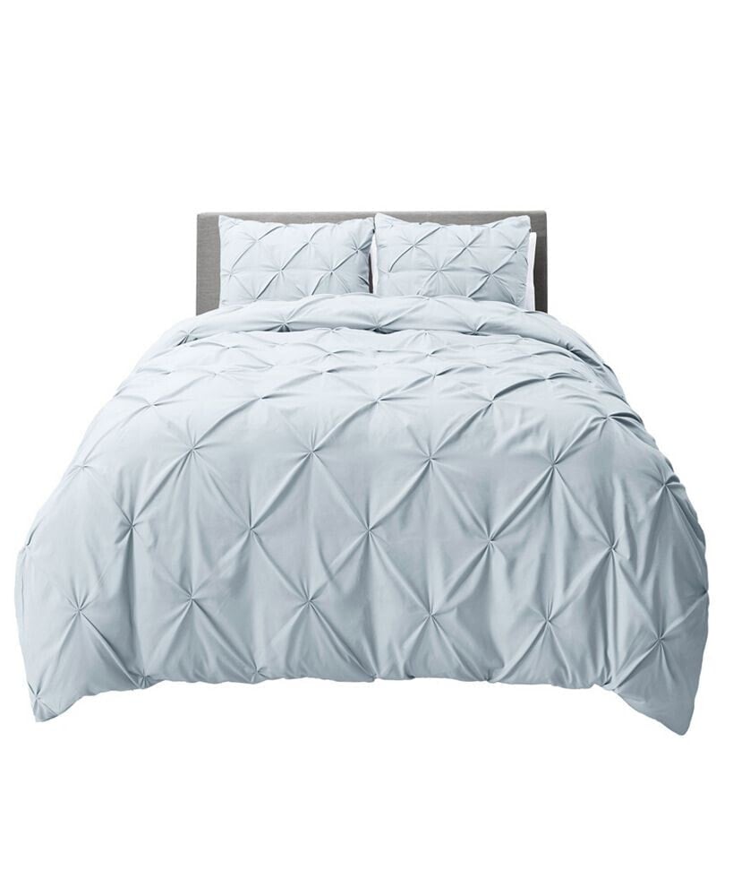 Nestl bedding 3 Piece Pinch Pleat Duvet Cover Set, Full