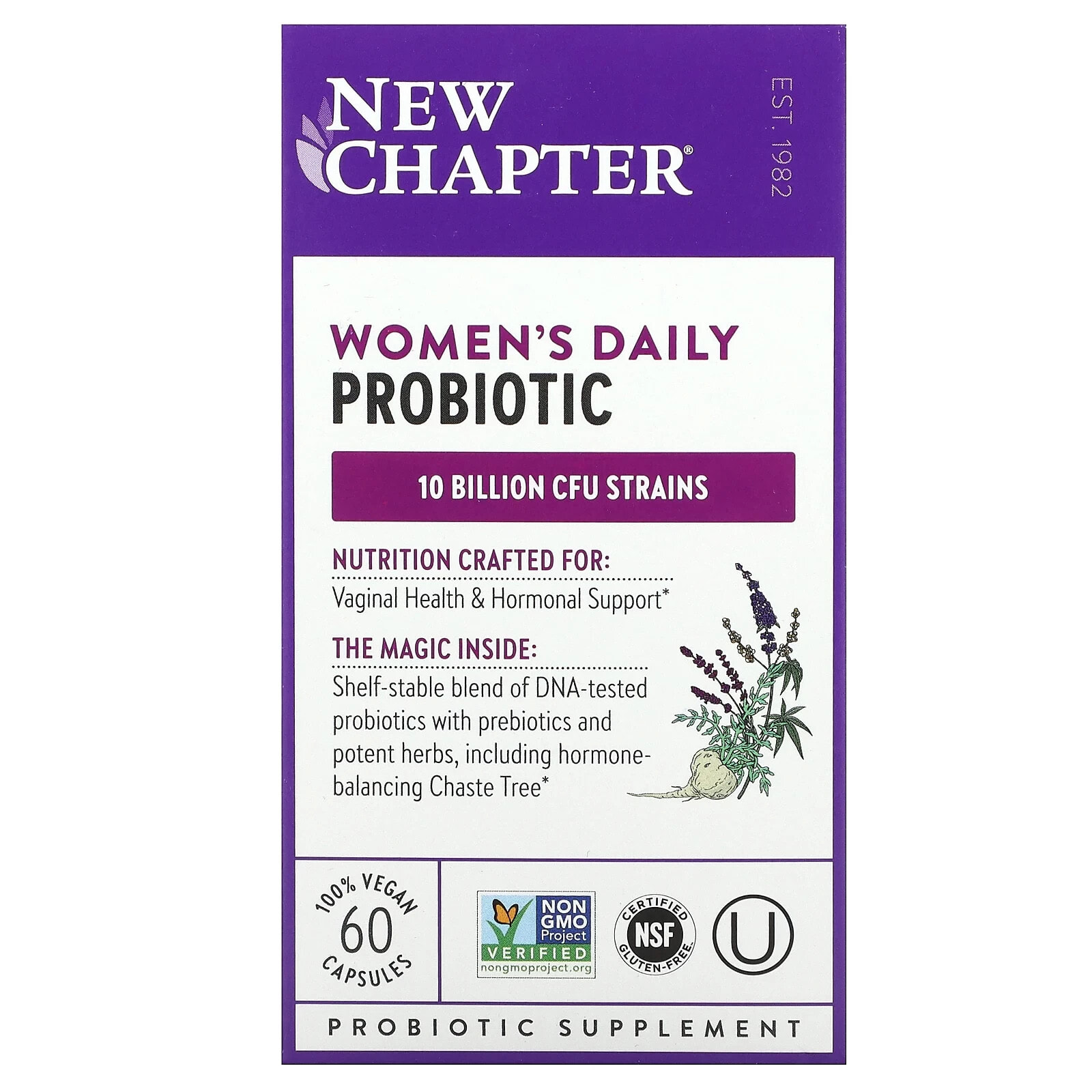 Women's Daily Probiotic, 10 Billion CFU, 60 Vegan Capsules