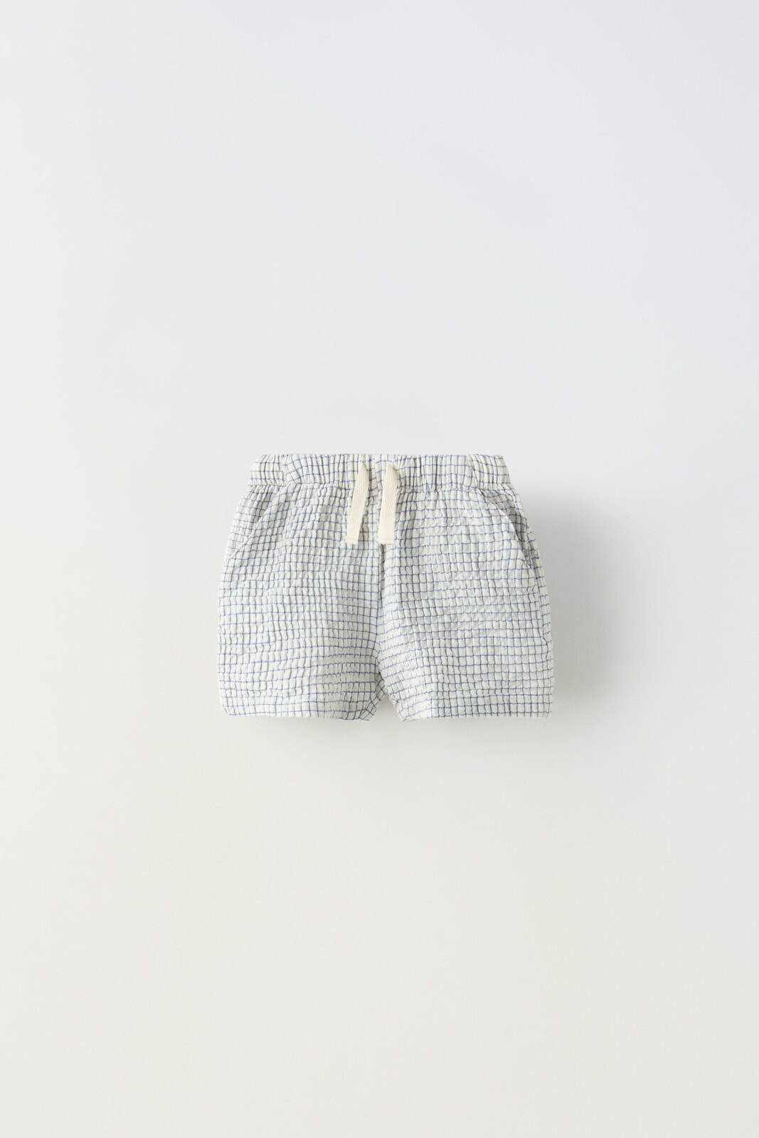 Textured check bermuda shorts