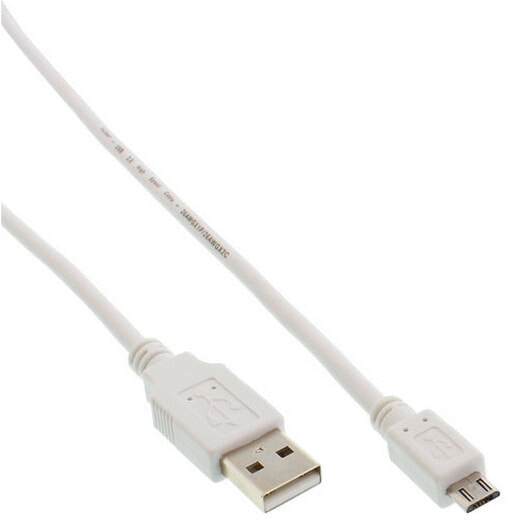 InLine 5m USB 2.0 A - micro B USB кабель USB A Micro-USB B Белый 31750W