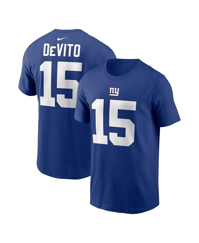 Nike men's Tommy DeVito Royal New York Giants Name and Number T-shirt