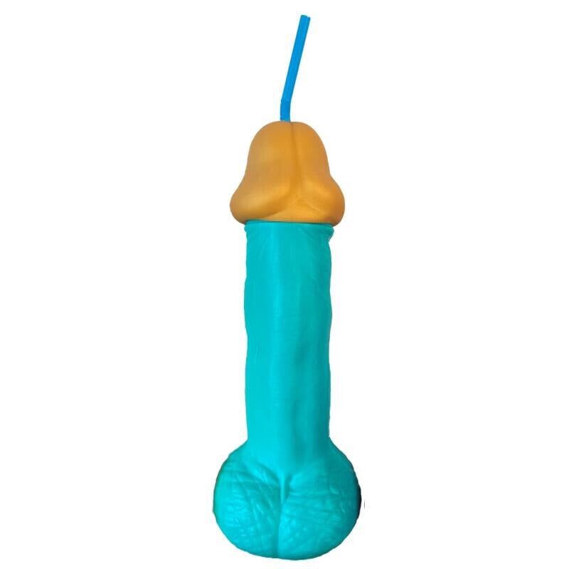 Penis-shaped cup Blue 500 ml