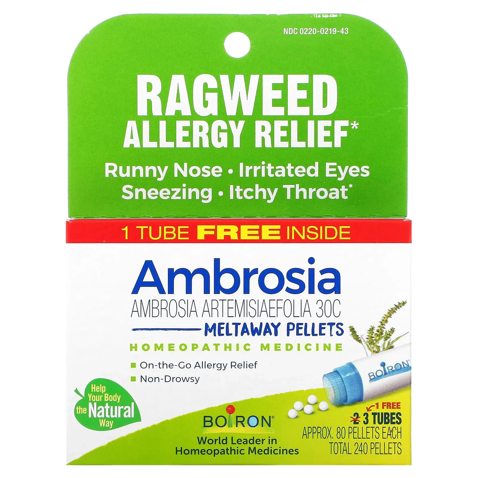 Ambrosia, Ragweed Allergy Relief, Meltaway Pellets, Approx. 80 Pellets