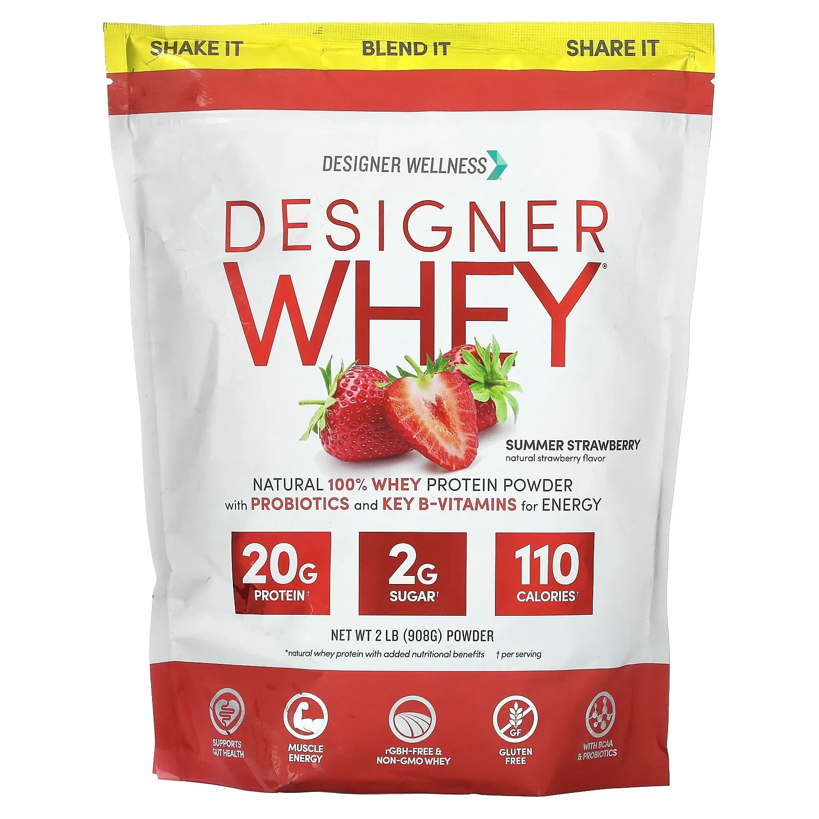 Designer Wellness, Designer Whey, натуральный порошок из 100% сывороточного протеина, изысканный шоколад, 1,82 кг (4 фунта)