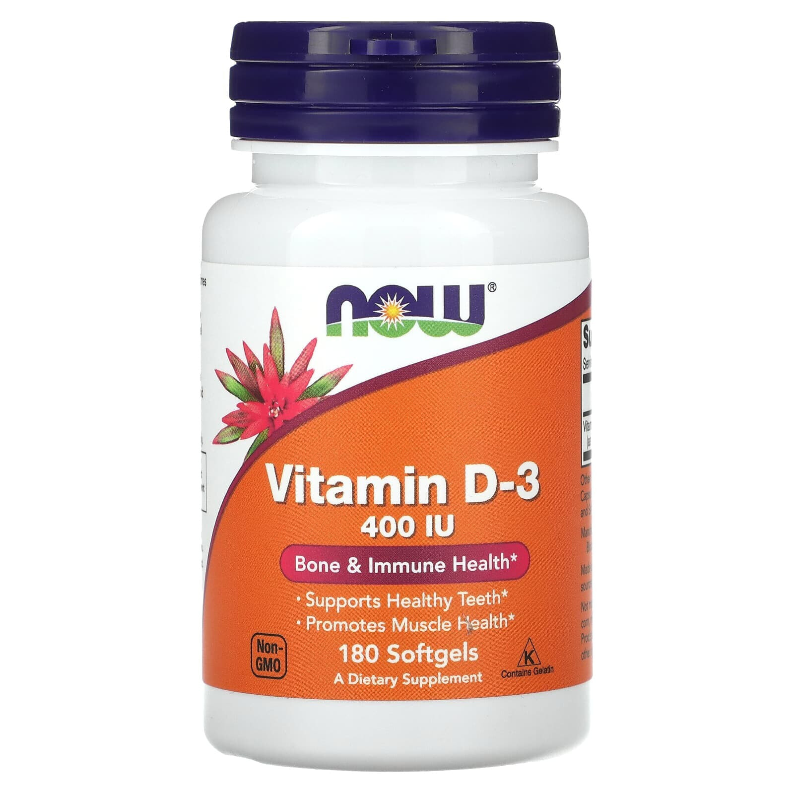 Vitamin D-3, 400 IU, 180 Softgels
