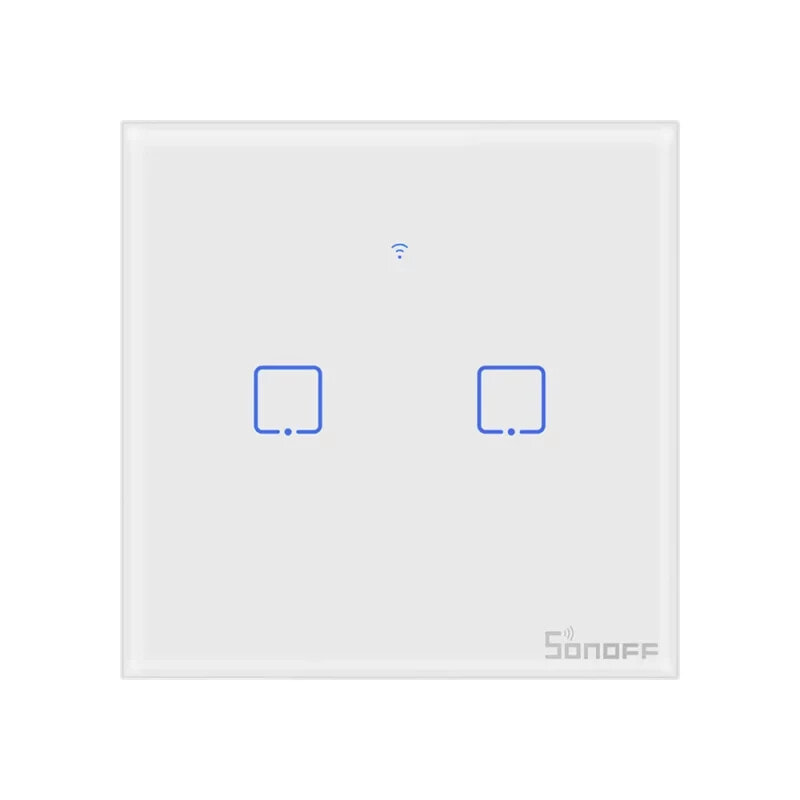 Sonoff T2EU2C-RF - Dual Channel Smart Wall Switch - RF 433 MHz - White