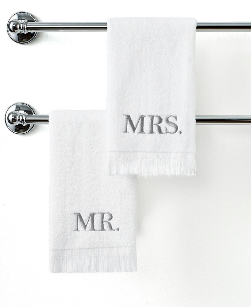 Avanti mr. & Mrs. Embroidered Cotton Fingertip Towel, 11