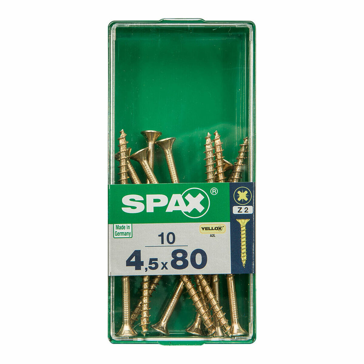 Коробка для винтов SPAX 4081020450802 Шуруп Плоская головка (4,5 x 80 mm)