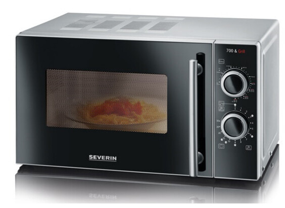 SEVERIN MW 7771 - Countertop - Combination microwave - 20 L - 700 W - Rotary - Black - Silver