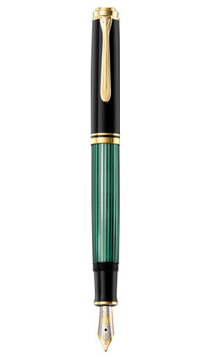 Souverän 600 - Black - Gold - Green - Built-in filling system - Gold/Rhodium - Extra Fine - Ambidextrous - Germany