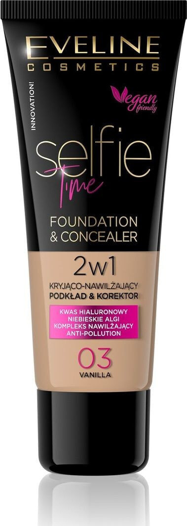 Eveline Selfie Time Foundation & Concealer Тональная основа и консилер 2 в 1 30 мл