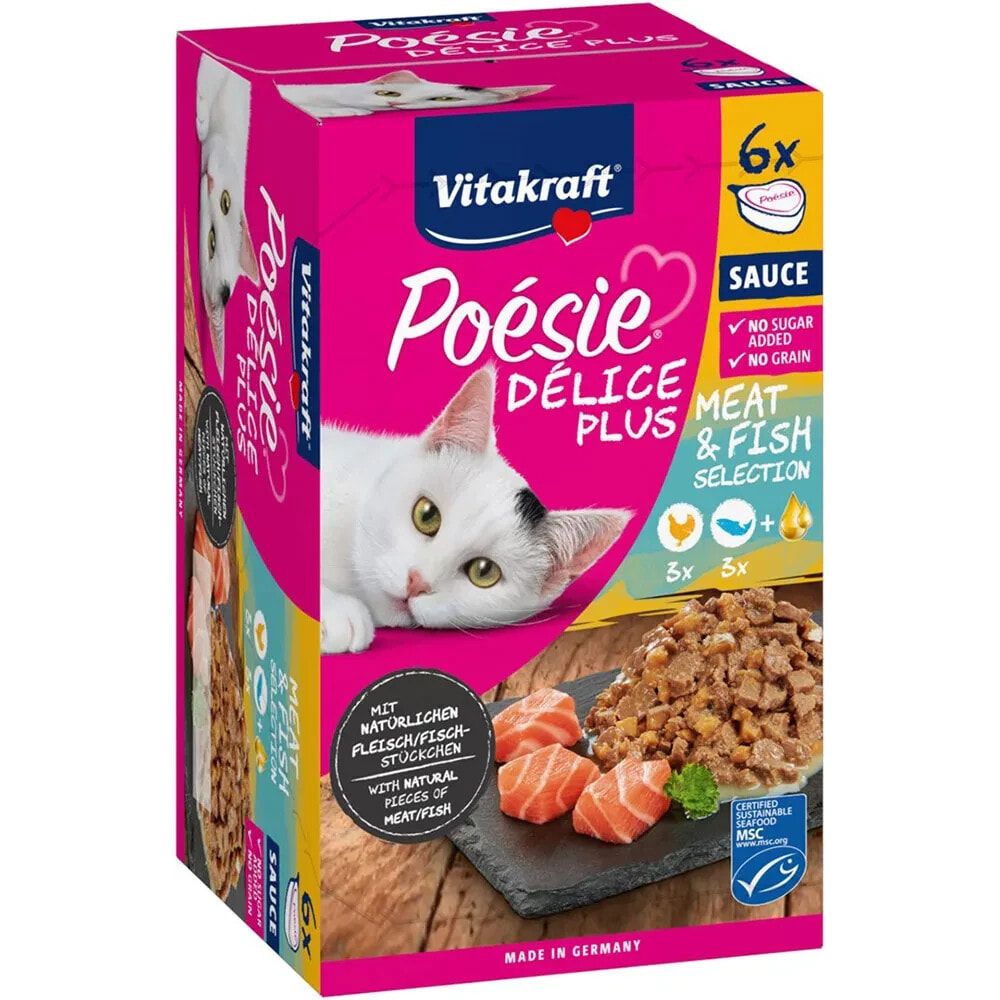 VITAKRAFT Poesie Delice Plus Chicken + Salmon wet cat food 6x85g