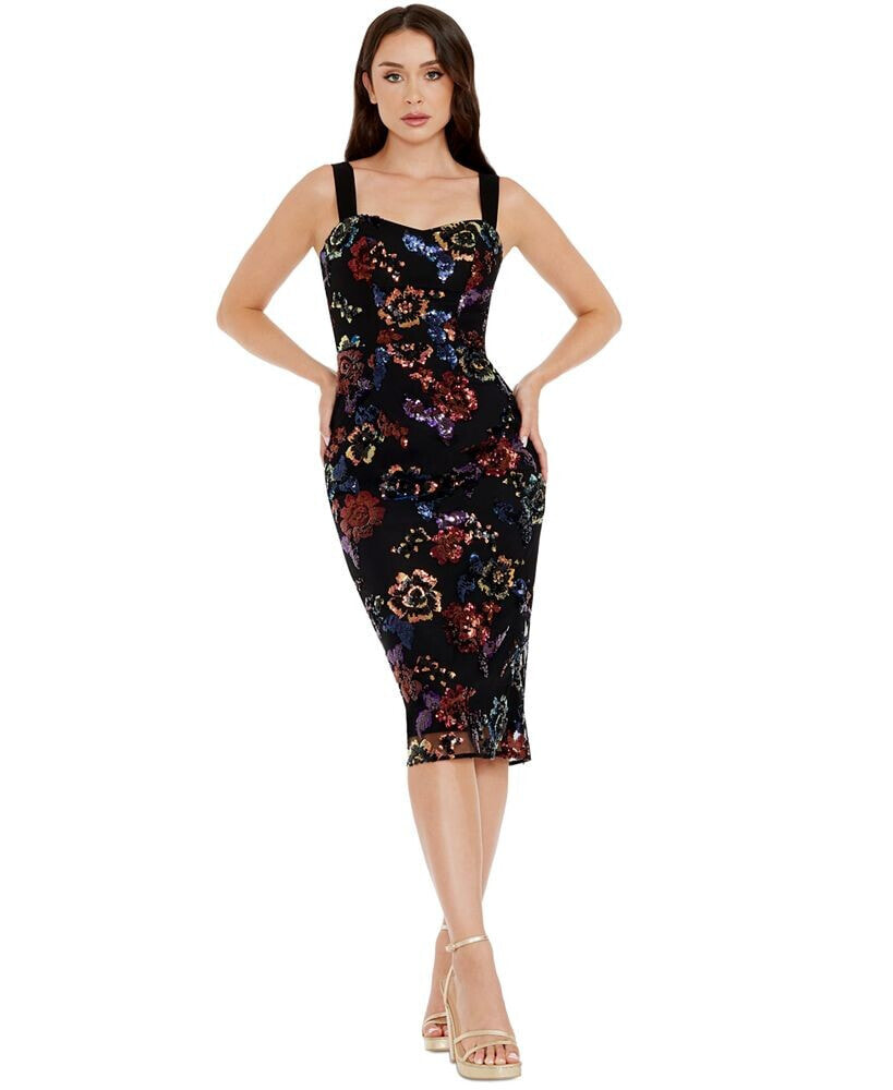 Dress the Population women's Nicole Floral-Sequin Bodycon Dress