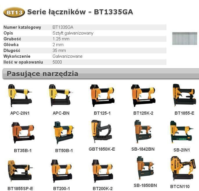 BOSTITCH PINS BT13 35мм 5000 шт.