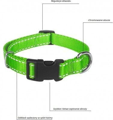 CHABA Adjustable collar with a lime reflector