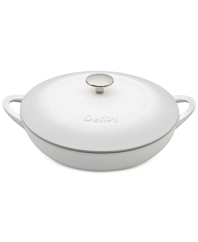 Denby natural Canvas Cast Iron 4 Qt. Shallow Covered Casserole