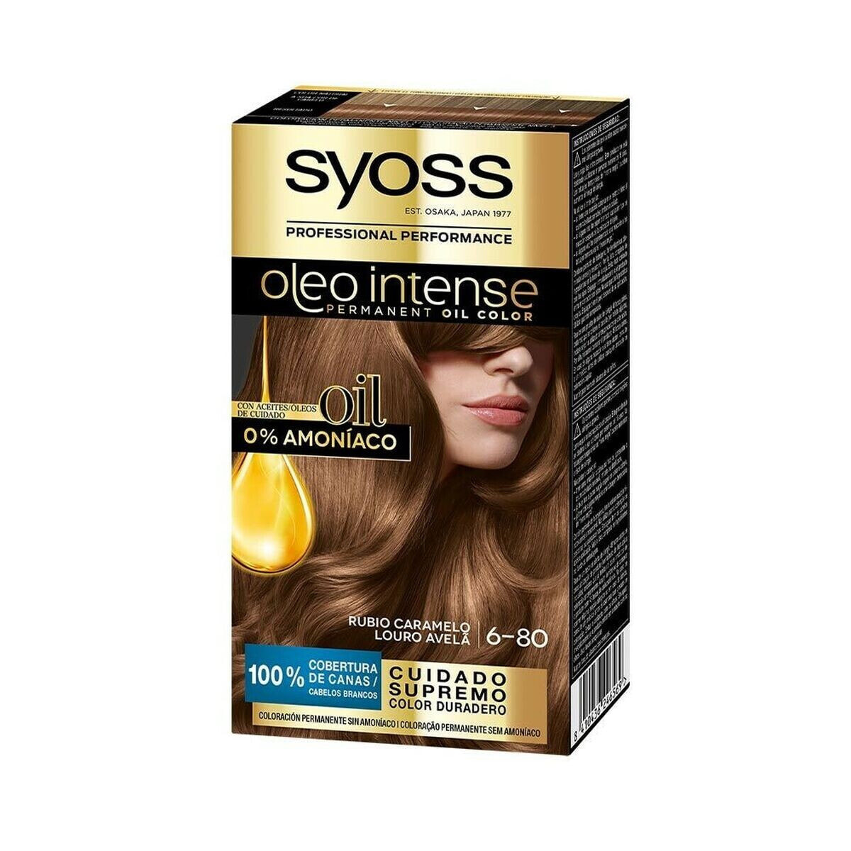 Permanent Dye Syoss Olio Intense Ammonia-free Nº 6,80 Caramel Blonde