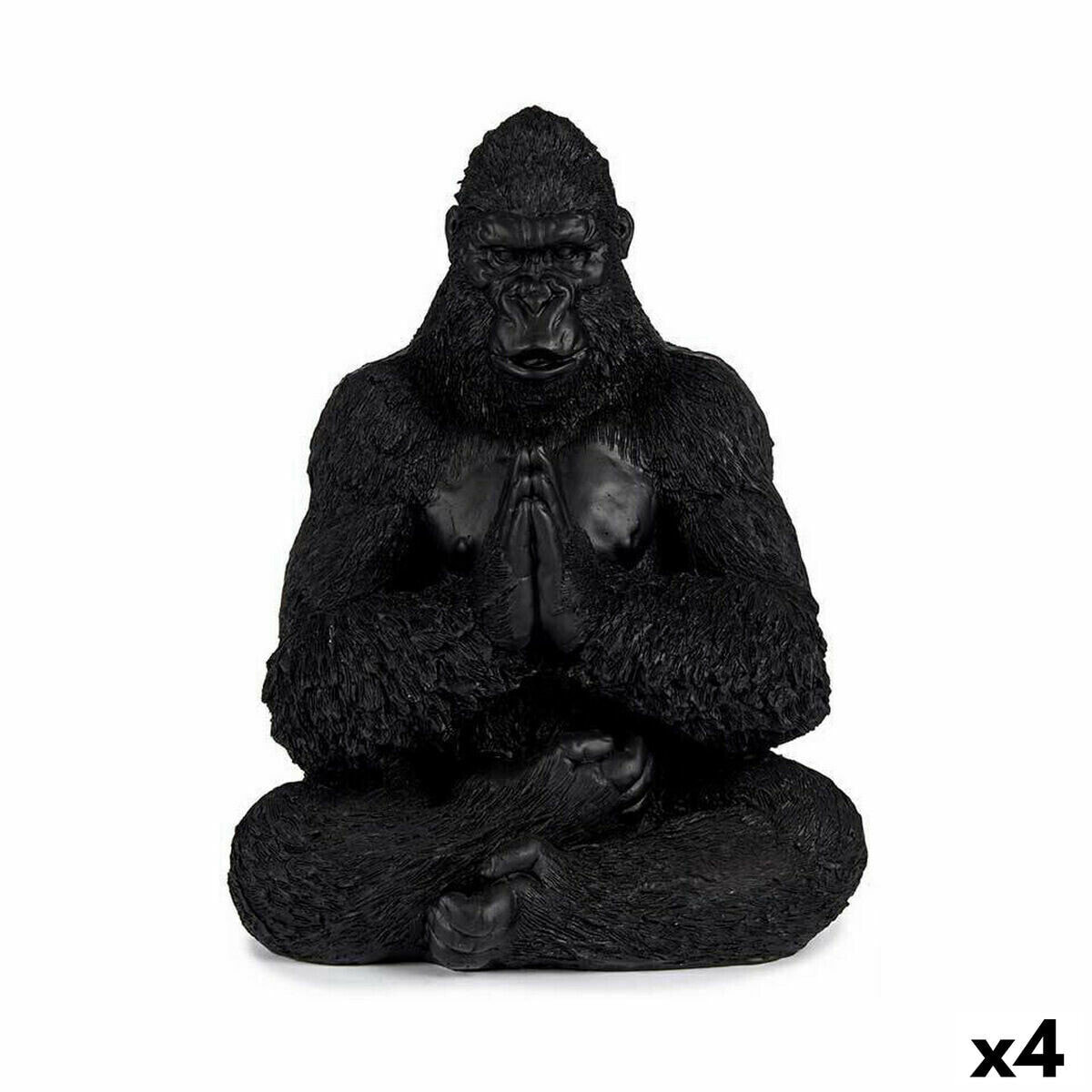 Декоративная фигура Горилла Yoga Чёрный 16 x 28 x 22 cm (4 штук)