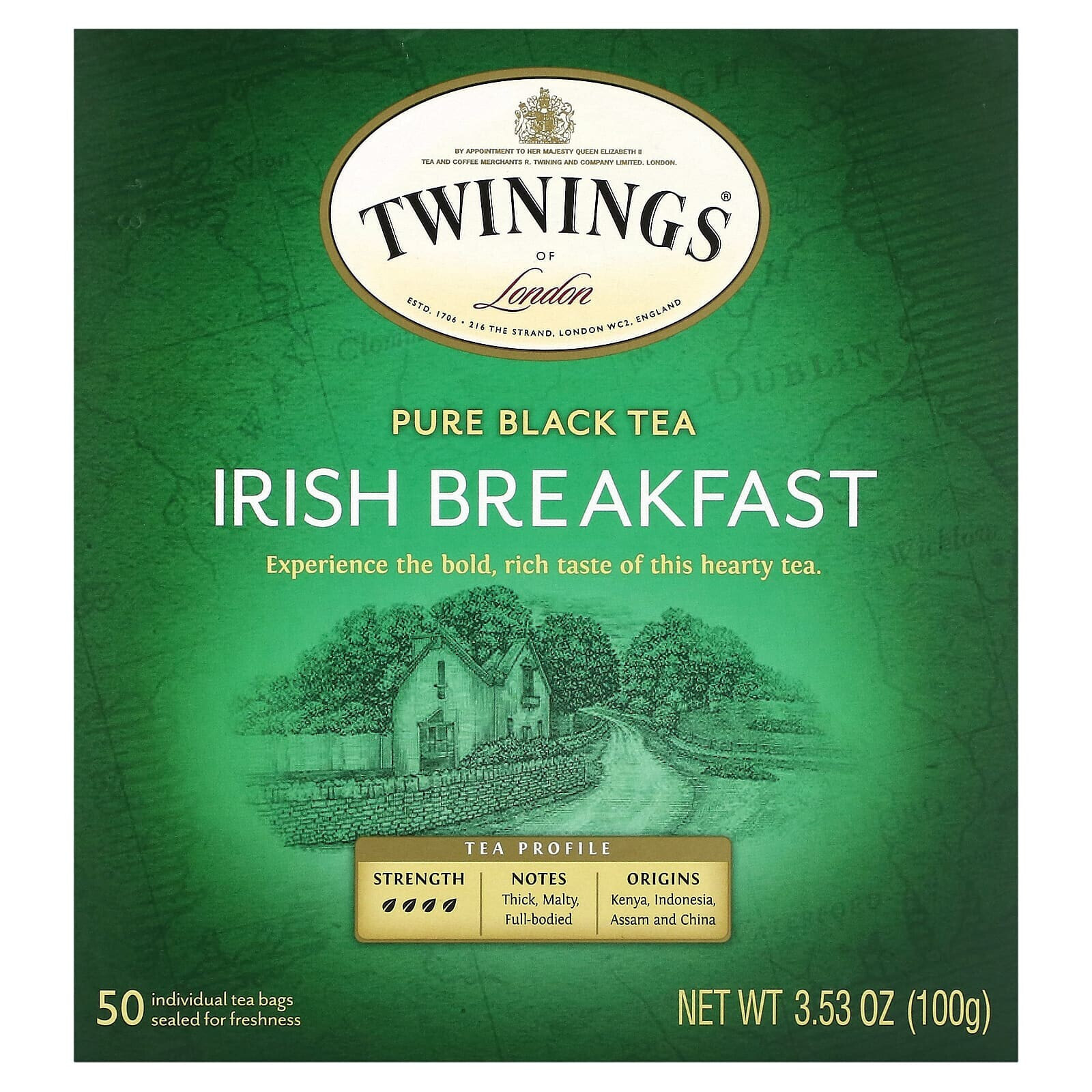 Twinings, Pure Black Tea, Irish Breakfast, Decaffeinated, 20 Tea Bags, 1.41 oz (40 g)