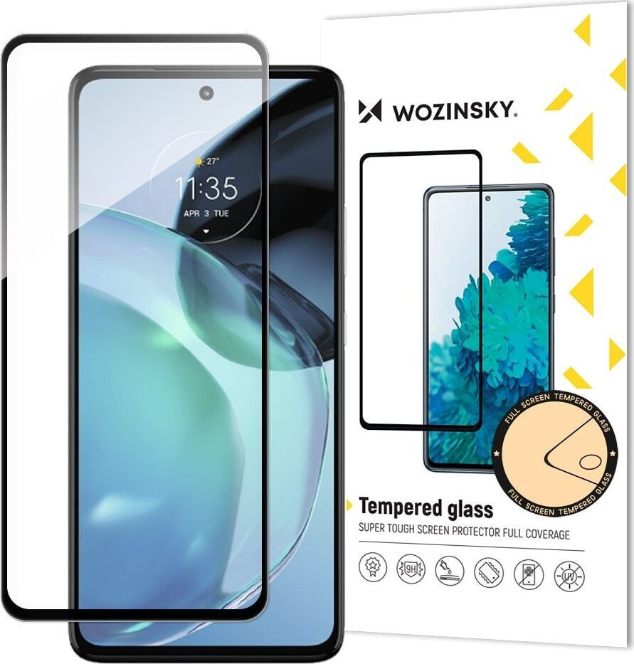 Wozinsky Wozinsky Full Glue Tempered Glass szkło hartowane Motorola Moto G72 9H na cały ekran z czarną ramką