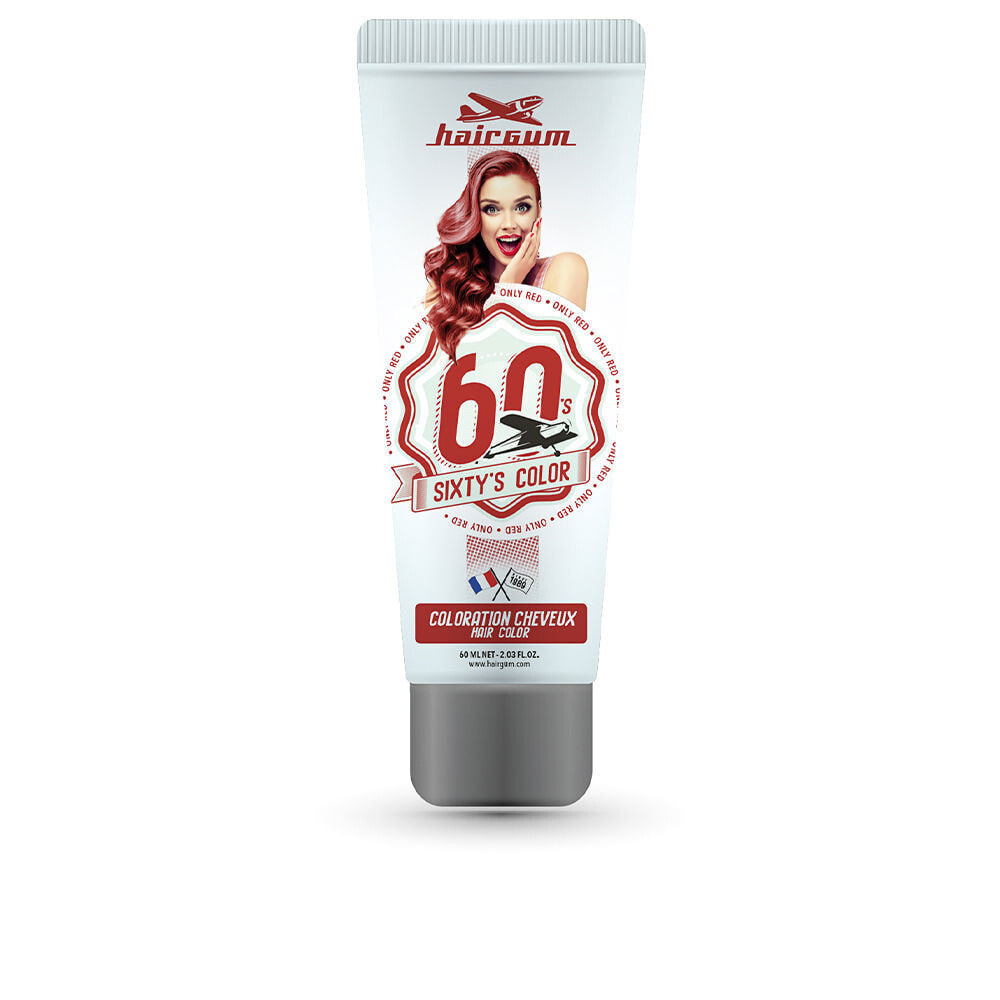 Hairgum Sixty's Color Only Red  Полуперманентная краска придающая блеск волосам, оттенок красный 60 мл