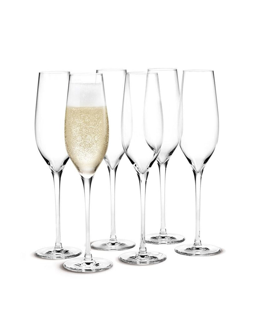 Holmegaard cabernet 9.8 oz Champagne Glasses, Set of 6