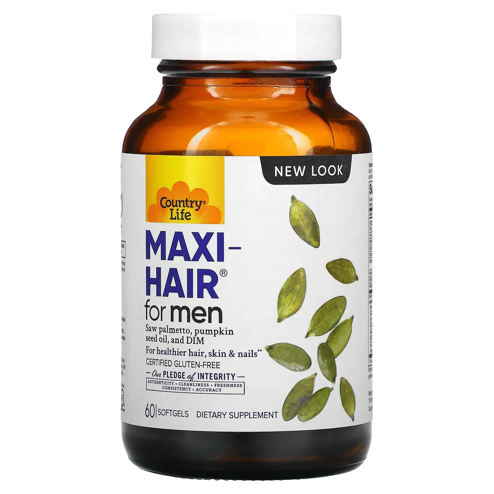 Кантри Лайф, Maxi-Hair для мужчин, 60 мягких желатиновых капсул