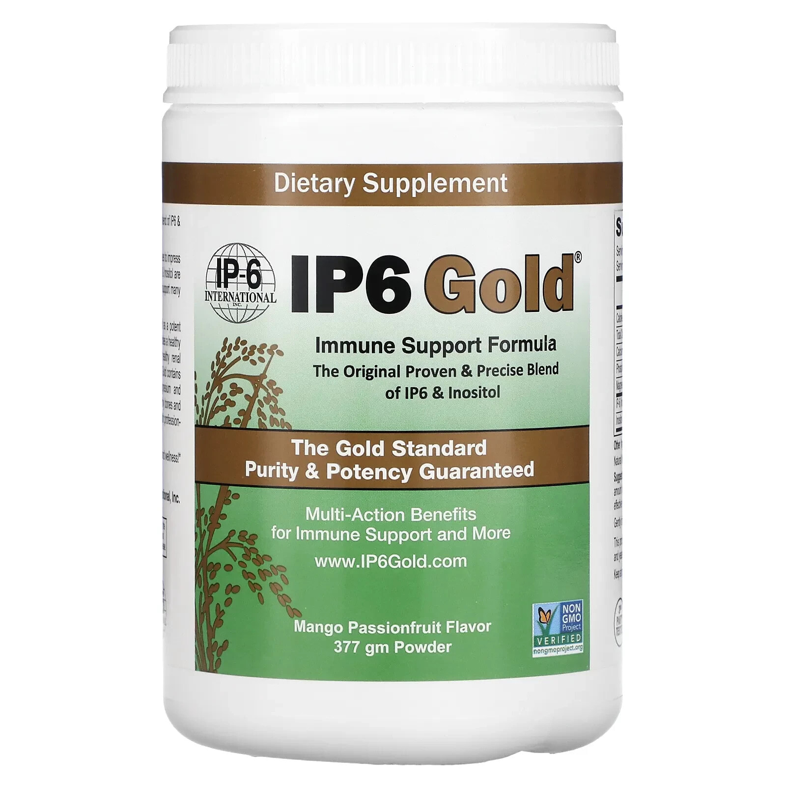 IP-6 International, IP6 Gold, Формула для иммунной поддержки в порошке, без ароматизаторов, 308 г