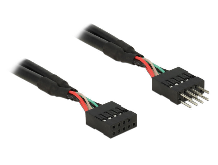 DeLOCK 0.5m 2xUSB2.0 USB кабель 0,5 m 2.0 Черный 83874