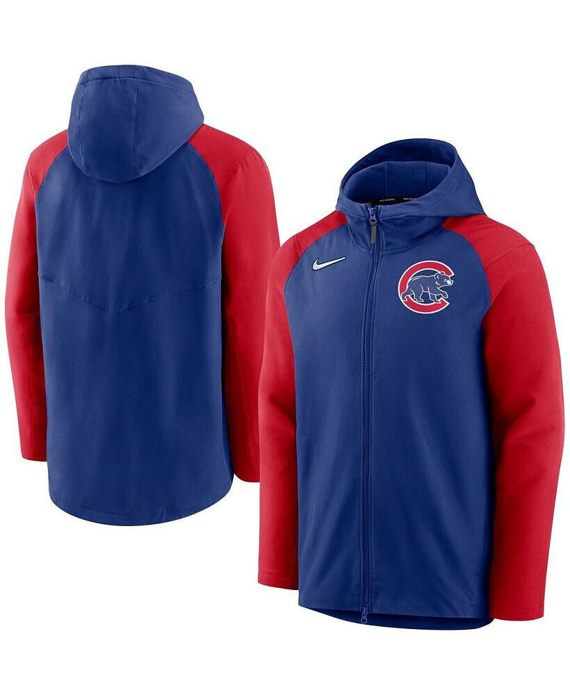 Nike men's Royal, Red Chicago Cubs Authentic Collection Full-Zip Hoodie Performance Jacket