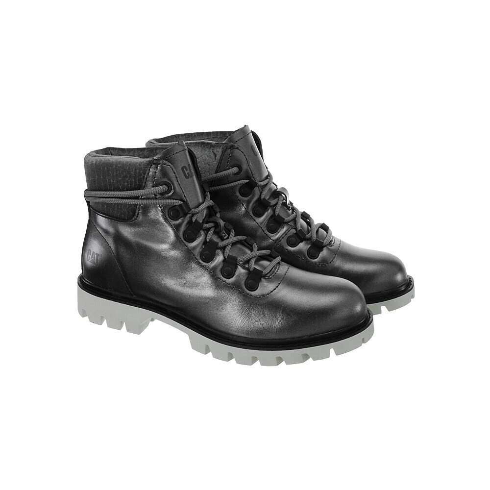 Женские ботинки на шнуровке кожаные черные CATERPILLAR цвет серый размер41.0 EU Female — купить недорого с доставкой, 889229