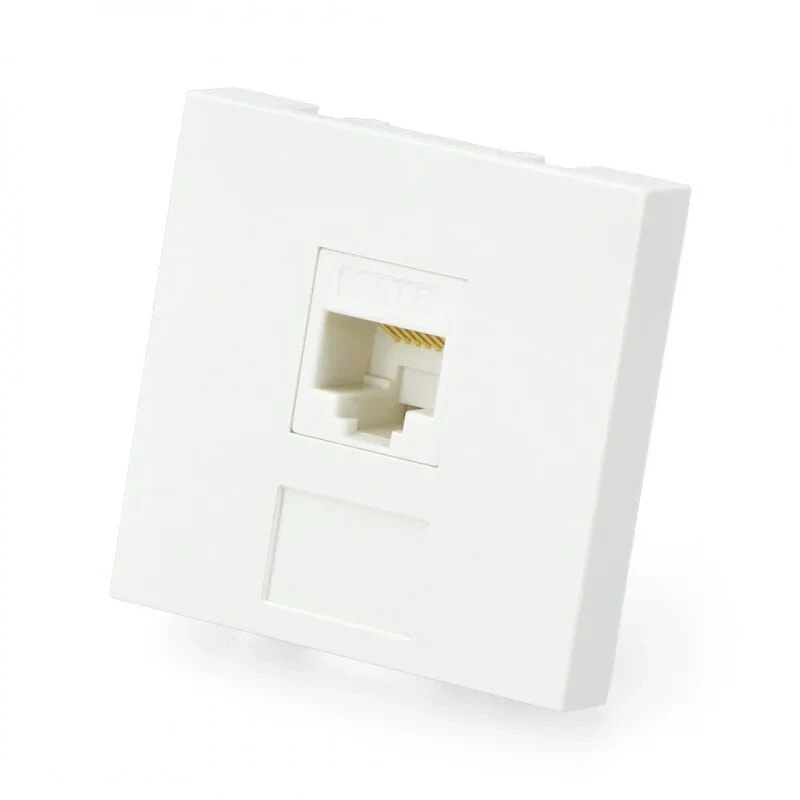 Wall socket RJ45 45x45mm + Keystone Kat.6 UTP - white