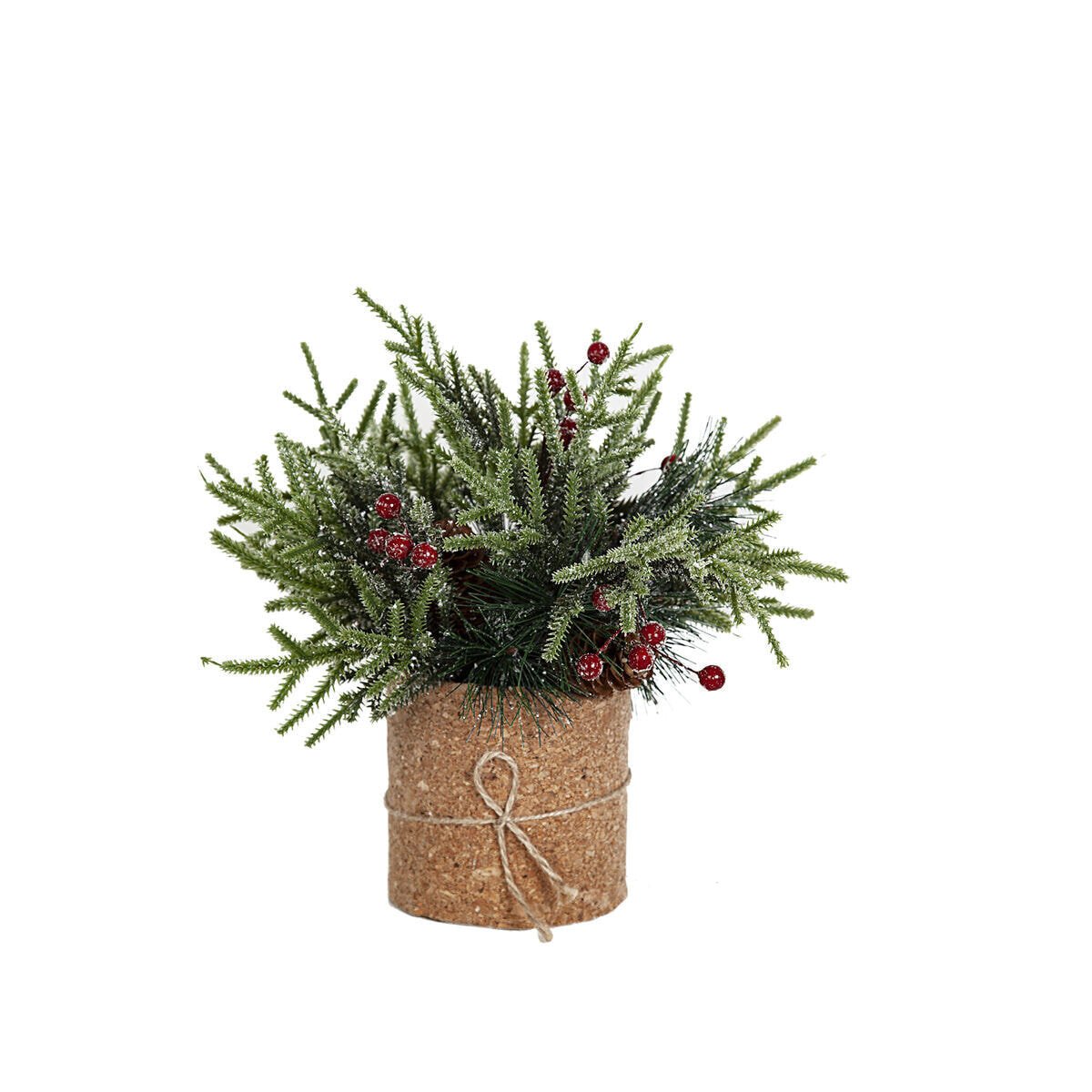 Decorative Plant Romimex Green Beige Mistletoe Fir 30 x 30 x 30 cm