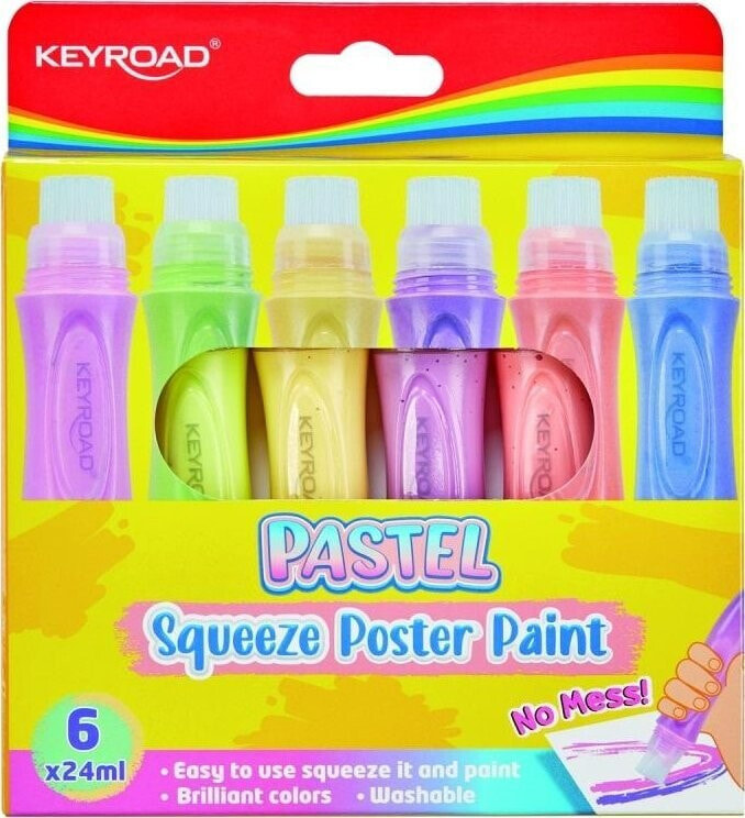 PBS Connect Farby plakatowe KEYROAD w piórze do wyciskania 6 kolorów pastel x 24ml