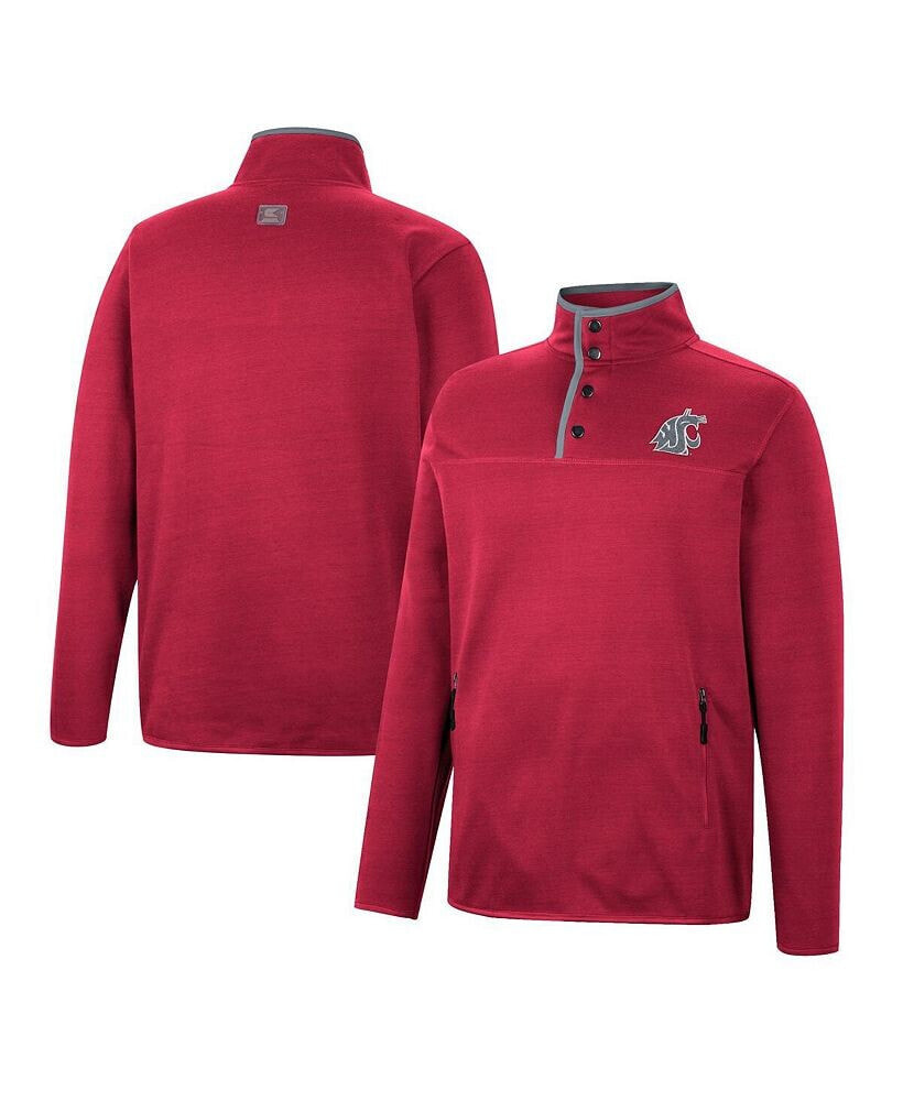 Men's Crimson Washington State Cougars Rebound Quarter-Snap Jacket