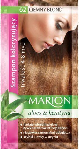 Marion Toning Shampoo 62 Dark Blond Тонирующий шампунь с алоэ и кератином, оттенок темный русый  40 мл