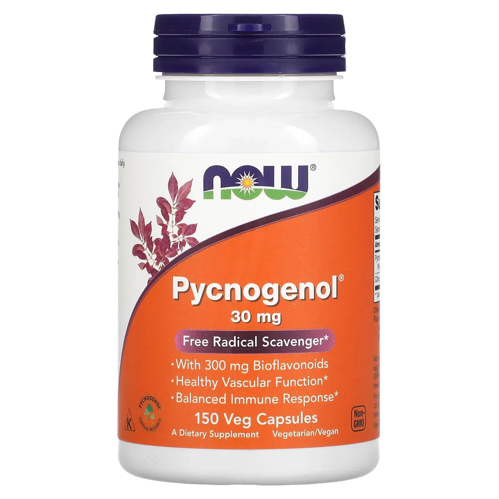 NOW Foods Pycnogenol Пикногенол 100 мг 60 растительных капсулы