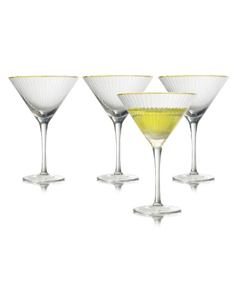 Qualia Glass rocher Martini Glasses, Set of 4, 9.5 Oz