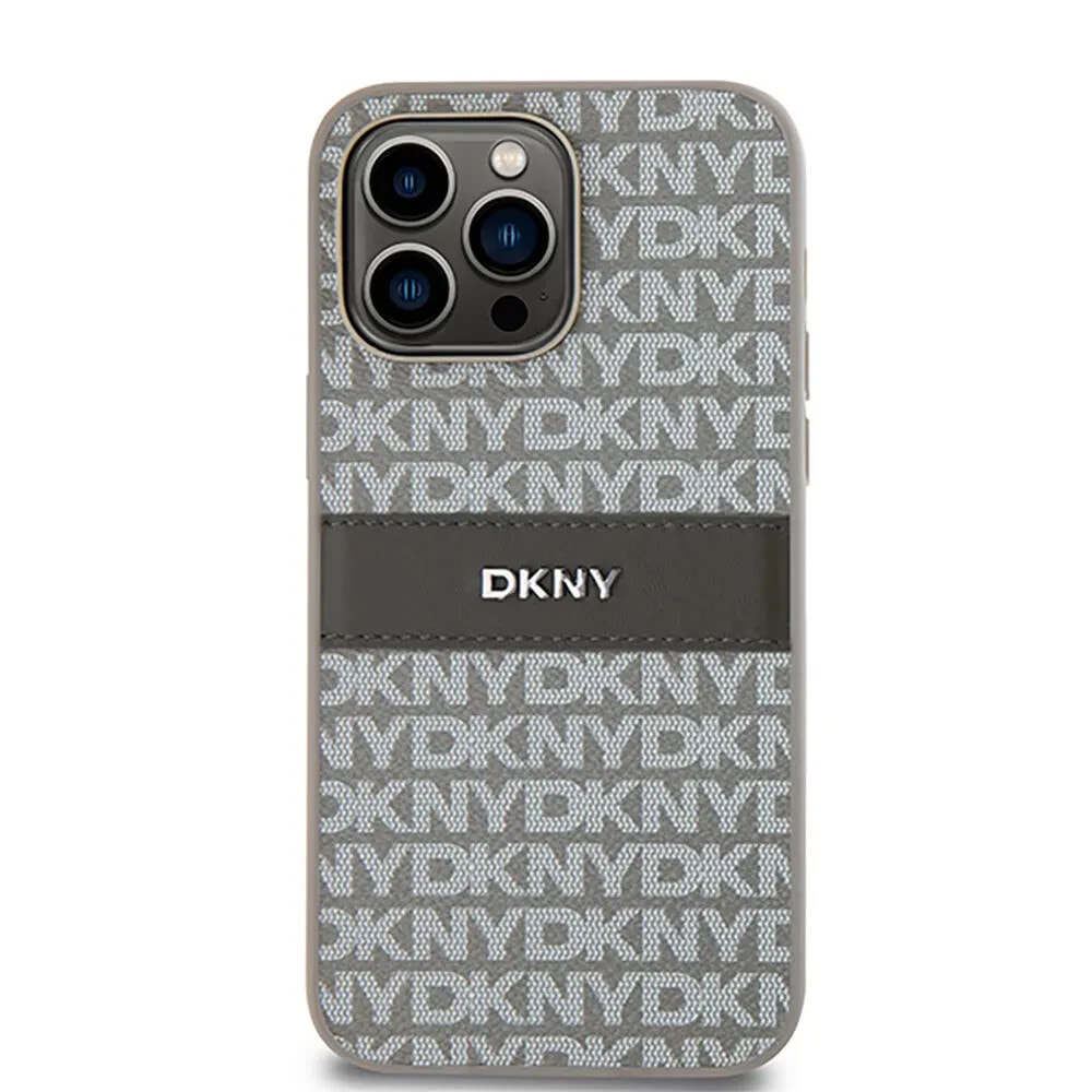 DKNY Dkhcp14Lprthsle iPhone 14 Pro 6.1 Bezowy Leather Mono Stripe phone case