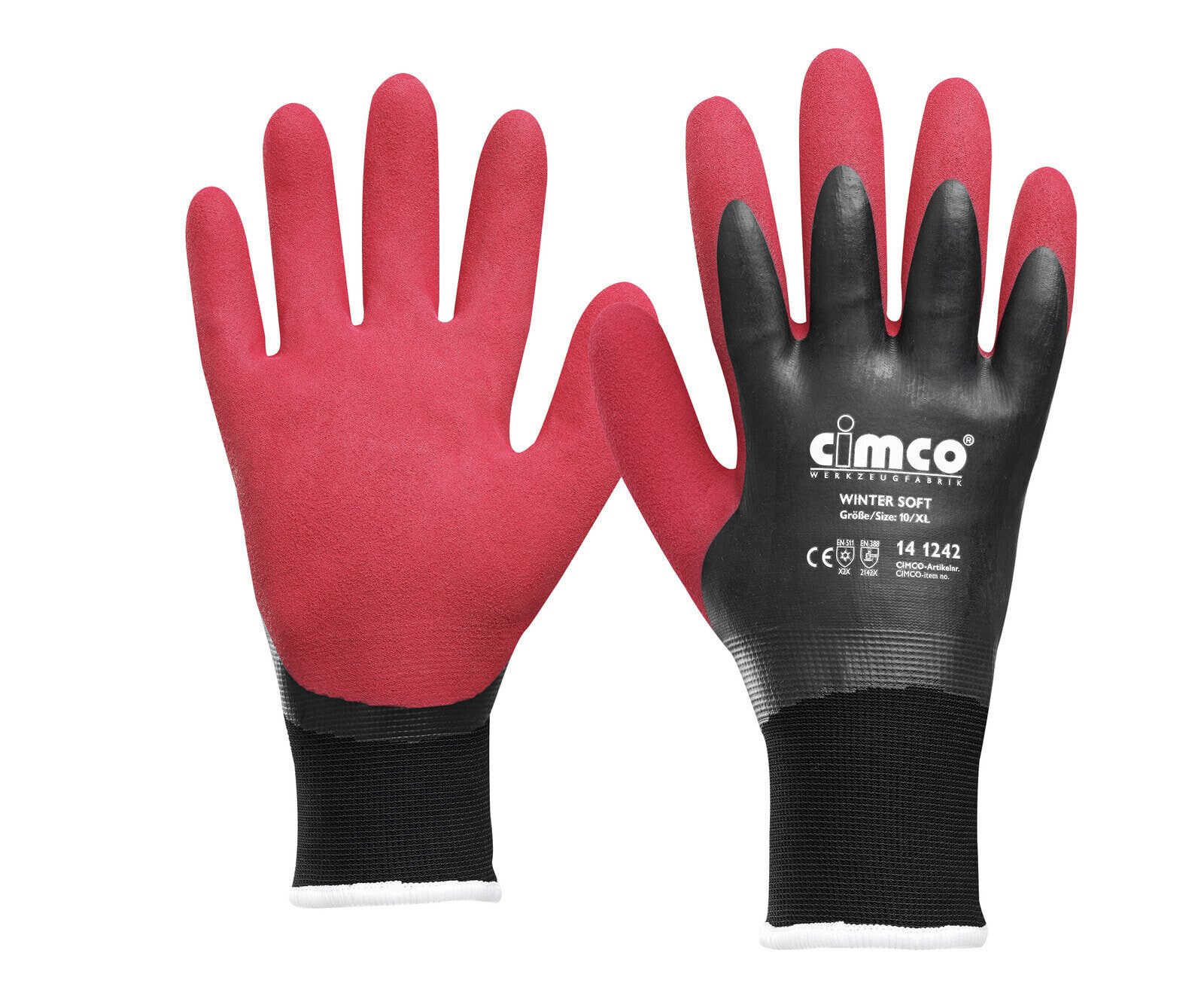 141242 - Workshop gloves - Black - Red - XL - EUE - Adult - Unisex