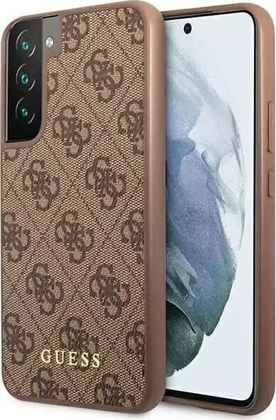 Guess Etui Guess GUHCS23SG4GFBR do Samsung Galaxy S23 S911 brązowy/brown hard case 4G Metal Gold Logo