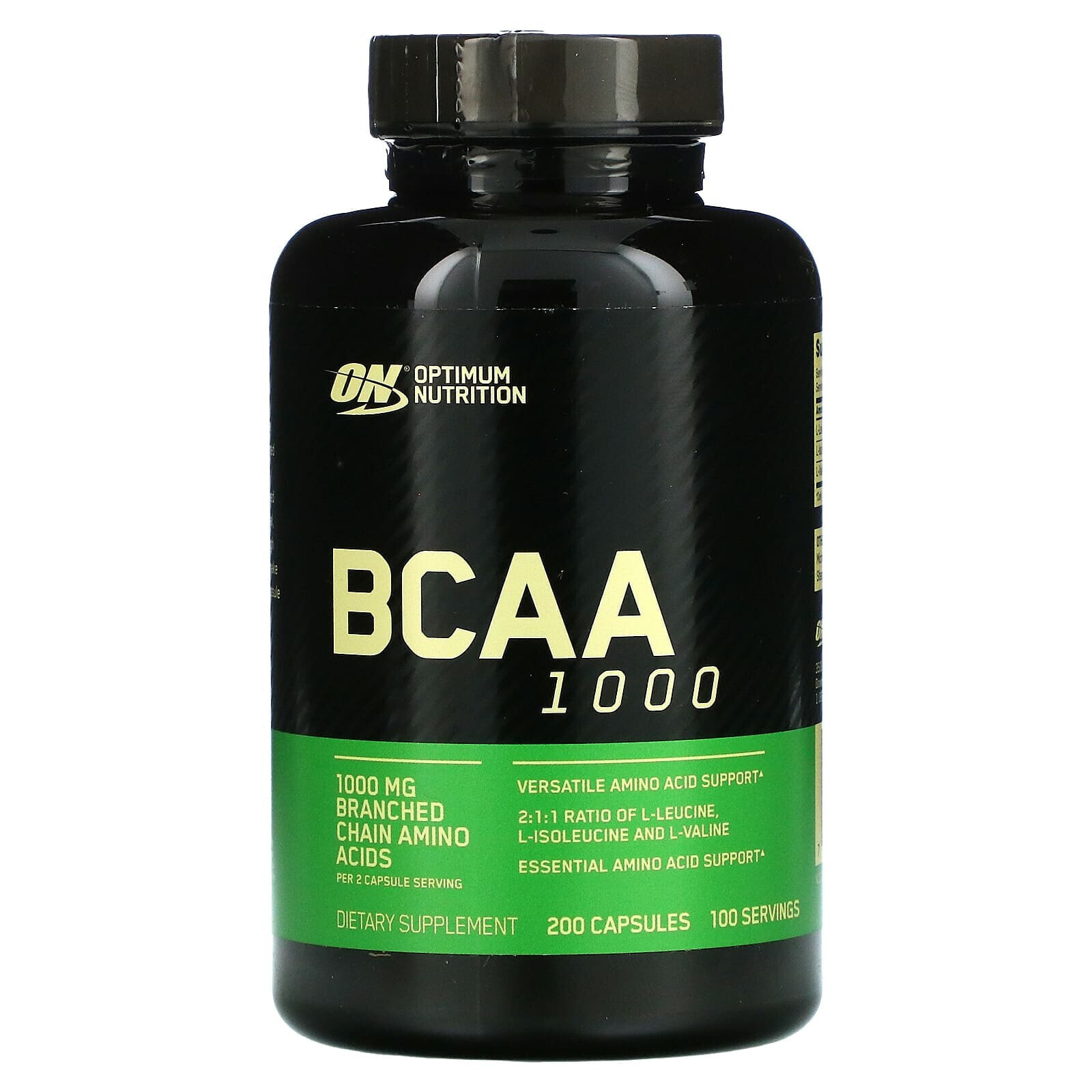 BCAA 1000, 1,000 mg, 200 Capsules (500 mg per Capsule)