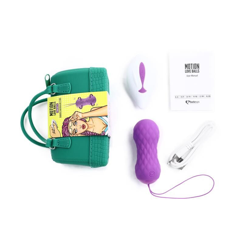 Виброяйцо или вибропуля FeelzToys Motion Love Balls Vibrating Egg with Remote Control Twisty Purple