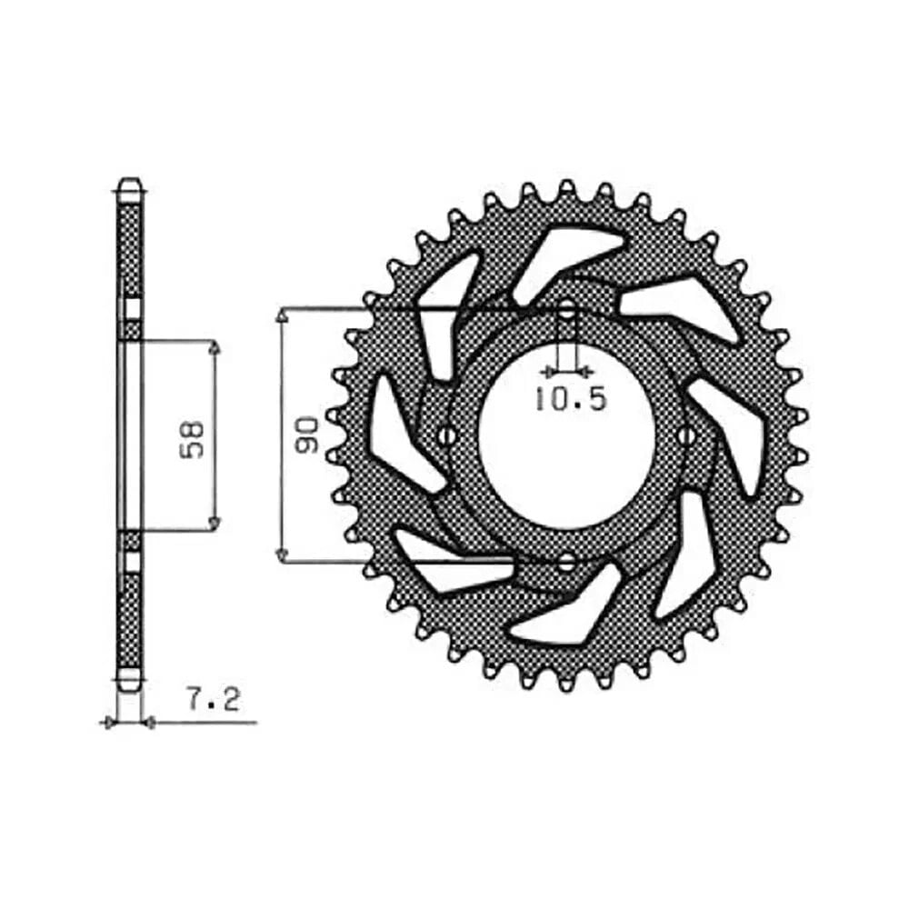 SUNSTAR SPROCKETS 428 Pitch 1-2061-42 Steel Rear Sprocket