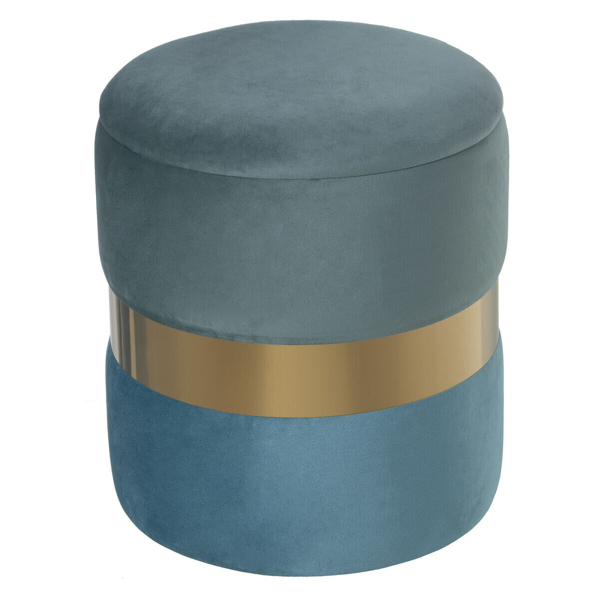 Pouffe Alexandra House Living Blue Green Velvet Wood 37 x 43 x 37 cm