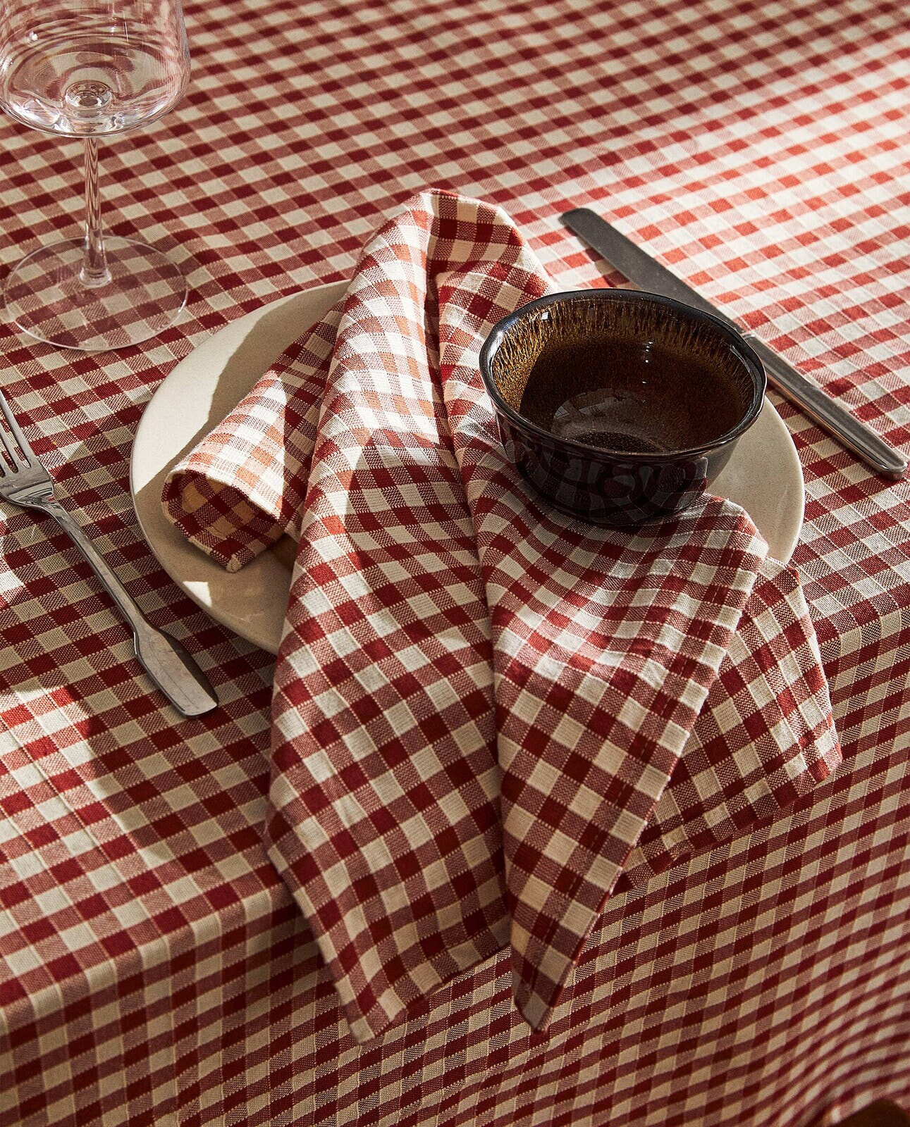 Gingham cotton napkins (pack of 2)