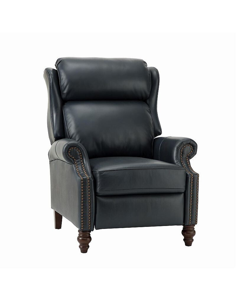 Hulala Home pierce Genuine Leather Recliner with Nailhead Trims