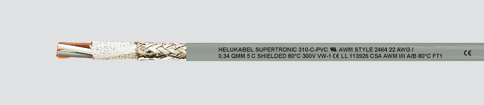 Helukabel 49945 - Medium voltage cable - Grey - Polyvinyl chloride (PVC) - 0.34 mm² - 80 kg/km - -5 - 80 °C